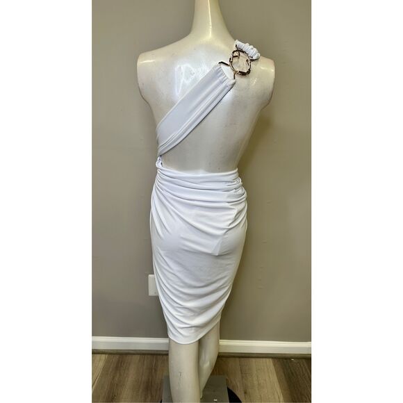 NWT J.Angelique Valeria Mini Dress in White solid Knit Size M $295 - Picture 6 of 10